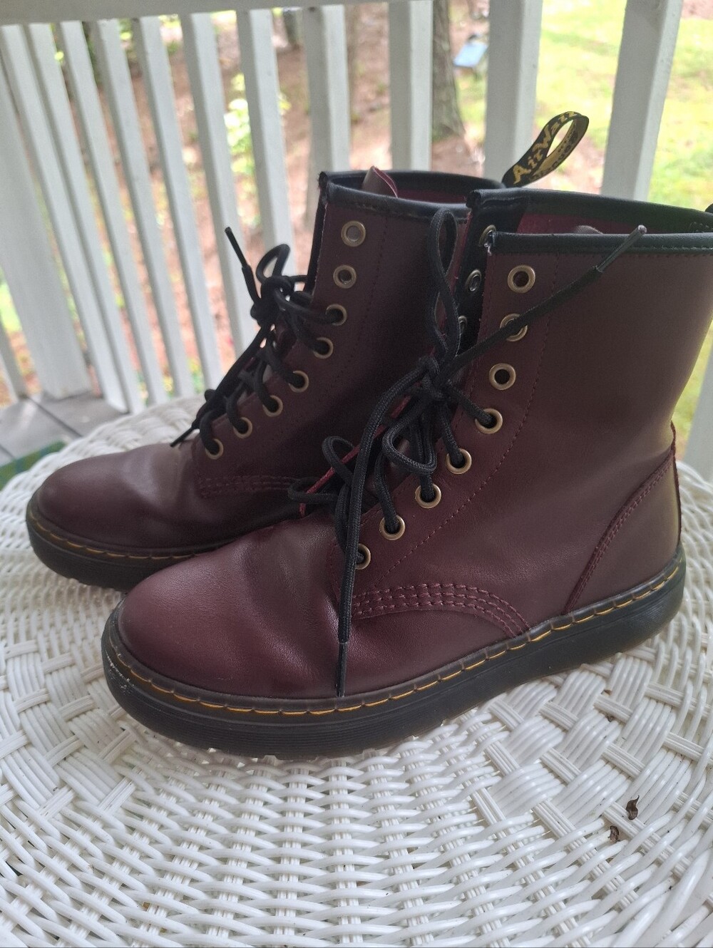 Dr Marten Zavala Combat Boots US size 7 Cherry Red